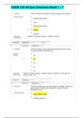 CHEM 120 Weekly Quizzes (Version 1) Quiz Bank : Latest 2019/20 Complete solutions.