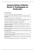 Samenvatting artikelen Recht in Pedagogiek en Onderwijs