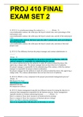 PROJ 410 FINAL EXAM SET 2 QUESTIONS WITH LATEST GRADE A SOLUTION