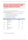 ACCT 211 Connect Homework Chapter 2 Exercises Liberty University answers complete solutions (2 versions)(latest 2022/2023) You'll get 1 XLSX  Following are the transactions of a new company called Pose-for-Pics. Aug. 1   	Madison Harris, the owner, inves