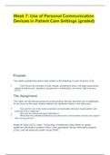 NR 361 Week 7 Graded Discussion Topic; Use of Personal Communication Devices in Patient Care Settings