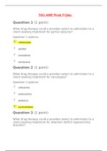 NSG 6005 Week 9 Quiz / NSG6005 Week 9 Quiz (Latest 2022/2023): South University Question 1 What drug therapy could a provider select to administer to a client seeking treatment for partial seizures? carbamazepine quinidine metronidazole nitrofurantoin Que