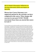 NR 512 Week 8 Discussion: Reflection on Nursing Informatics Skills and Impact on Specialty-Chamberlain College Of Nursing:ALL ANSWERS CORRECT