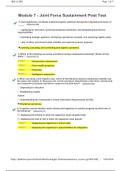  SEJPME Module 7 - Joint Force Sustainment Post Test |Complete Solutions.