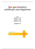 'Google Analytics voor beginners' ANTWOORDEN afgerond met een 100%