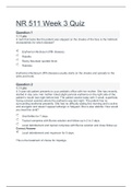 NR 511 Week 3 Quiz 3,  NEW, Best Reviewed Document: NR 511: Differential Diagnosis and Primary Care Practicum Chamberlain college of Nursing