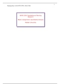 NURS 3150 Week 5 Assignment: Quantitative Analysis Assignment: Summary Data Analysis Form: Foundations of Nursing Research (Assured Answers, Received 100% Score)