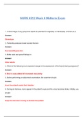 NURS 6512 Week 6 Midterm Exam / NURS6512 Week 6 Midterm Exam (2 LATEST Versions, 2020)(101 Q & A): Advanced Health Assessment (Updated complete solutions, Already Graded A)