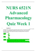 NURS 6521N Advanced Pharmacology Quiz Week 1 LATEST
