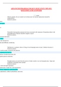 ADVANCED PHARMACOLOGY QUIZ UNIT 5 MN 553- QUESTION AND ANSWERS