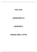 Mac 3702 Assignment 1 Semester 2