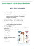 NR565 / NR 565: Advanced Pharmacology Fundamentals Week 3 Lesson Notes  (Fall 2020) Chamberlain College Of Nursing