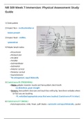 CHAMBERLAIN COLLEGE OF NURSING|NR 509 Week 7 Immersion: Physical Assessment Study Guide