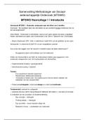 Samenvatting Methodologie van Sociaal Wetenschappelijk Onderzoek (MTSWO)