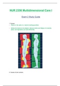 NUR2356 / NUR 2356: Multidimensional Care I Exam 2 Study Guide (Latest 2020 / 2021) Rasmussen College