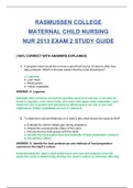 Exam 2: NUR2513/ NUR 2513 (Latest 2024/ 2025) Maternal-Child Nursing Exam |ACTUAL Questions and Verified Answers| Already Graded A - Rasmussen