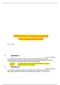 NURS 6521N-55 Final Exam Advanced Pharmacology.Spring 2020  Exam – Week 11{GRADED A}