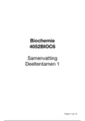 Samenvatting deeltentamen 1 - Biochemie (BIO, 4052BIOC6) - MST