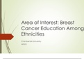 Chamberlain College of Nursing-NR 500 Week 6 Assignment: Area of Interest – Breast Cancer Education Among Ethnicities-Already_Graded_A_100%_Correct