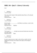 BIBL 104 Quiz -5 ( Version 1) BIBL 104 SURVEY OF OLD AND NEW TESTAMENT, Liberty University