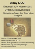 Essay NCOI Master Organisatiepsychologie leiderschap delen