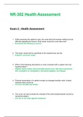 NR302 / NR 302: Health Assessment Exam 2 (Latest 2023 / 2024) Chamberlain College of Nursing