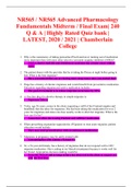 NR565 / NR565 Advanced Pharmacology Fundamentals Midterm / Final Exam| Q & A | Highly Rated Quiz bank | LATEST, 2020 / 2021 | Chamberlain College