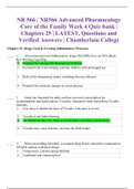 NR 566 / NR566 Advanced Pharmacology Care of the Family Week 4 Quiz bank | Chapters 25 | LATEST, Questions and Verified Answers | Chamberlain College