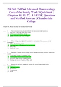 NR 566 / NR566 Advanced Pharmacology Care of the Family Week 5 / Week 6 / Week 7 & Week 8 Quiz bank | LATEST, Questions and Verified AnswersHighly Rated | Chamberlain College