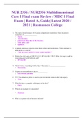 NUR 2356 / NUR2356 Multidimensional Care I Final exam Review / MDC I Final Exam | Rated A, Guide| Latest 2020 / 2021 | Rasmussen College