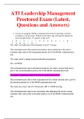 ATI Leadership Management Proctored Exam (Latest, Questions and Answers)