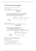 Samenvatting financiële algebra (schijf 2)