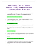 ATI RN Nursing Care of Children Predictor Exam Form A  ( 2 Versions) / ATI RN Nursing Care of Children Predictor Exam Form B  (2 Versions) / ATI Nursing Care of Children Practice Exam | Questions and Answers | LATEST, 2020 / 2021 | Download to score A