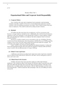 C717  Business Ethics Task 1: Organizational Ethics and Corporate Social Responsibility  A.	Corporate Policies First, TechFite will create and or implement local community youth internship programs. Secondly, TechFite will invest in a local infrastructure