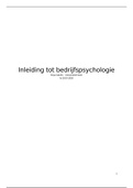 Samenvatting inleiding tot bedrijfspsychologie