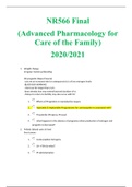 NR566 / NR 566 Final exam study guide  (Advanced Pharmacology for Care of the Family)