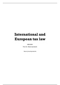 Samenvatting International and European tax law 2020-2021