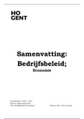 Bundel Examensamenvattingen Bedrijfsbeleid (Boekhouden/Kostprijscalculatie/Economie) - Verleyen V. - Hbo5 Marketing HoGent