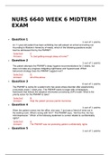 NURS 6640 MIDTERM EXAM BUNDLE WITH VERIFIED ANSWERS  