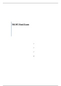 NR 507 Final Exam / NR507 Final Exam (V1)(75 Q/A) : Advanced Pathophysiology:Chamberlain College of Nursing(2020/21, All Correct)