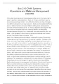 Bus 210 OMM Systems Operations and Materials Management Systems