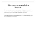 Summary Macroeconomics & Policy