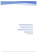 De uitgewerkte examenvragen van hoofdstuk 10 (nieuw aj 2020-2021) management en strategie