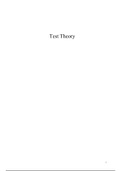 Test Theory - A Conclusive Summary