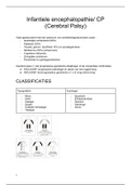 Samenvatting: Infantiele encephalopathie_ CP (Cerebral Palsy)