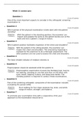 NURS 6512 WEEK 11 ASSESSMENT QUIZ - (PHYSICAL EXAMINATION PALPATION & PREPARTICIPATION)