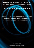 Voorbeeld plan van aanpak geslaagd Performance Management Hogeschool Utrecht HRM