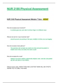 NUR 2180 / NUR2180: Physical Assessment Module 7 Quiz (Latest 2023 / 2024) Rasmussen