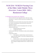 NUR 2214 / NUR2214 Nursing Care of the Older Adult Module Three Overview | Latest 2020 / 2021 | Rasmussen College