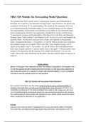   MBA 520 Module Six Forecasting Model Questions   The questions that follow and the article Comparing the Accuracy and Explainability of Dividend, Free Cash Flow, and Abnormal Earnings Equity Value Estimates will inform your completion of milestone III. 